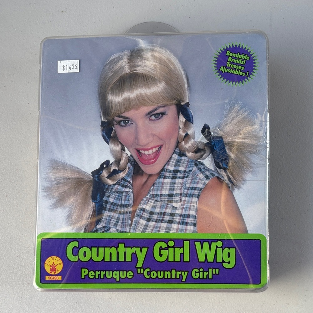 Country Girl Wig with Blonde and Blue Accents
